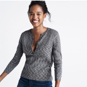 Madewell Sweater Henley 3/4 Sleeve